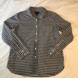 Gingham jcrew boy fit button up shirt